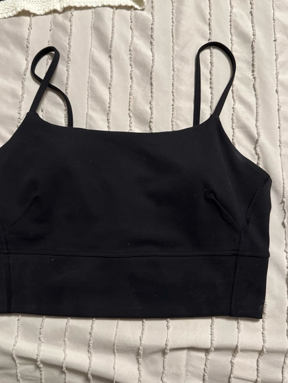 lululemon athletica Black Cropped Spaghetti-Strap Top
